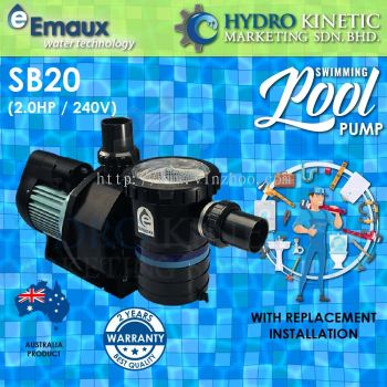 Emaux SB20 (2.0HP) Australia Swimming Pool Water Pump, Pam Kolam Renang with replacement installatio