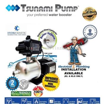 TSUNAMI CMF2-40K (0.75HP) HOME STAINLESS STEEL PUMP. INSTALLATION AVAILABLE