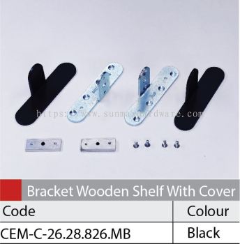 Shelf Bracket with Cover Matt Black