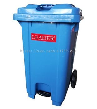 LEADER MOBILE GARBAGE STEP ON BIN - 80 Litres - blue