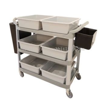 3 TIER UTILITIES CART C/W BUCKETS