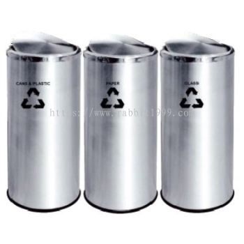 STAINLESS STEEL FLIP TOP RECYCLE BIN - RECYCLE-234/SS