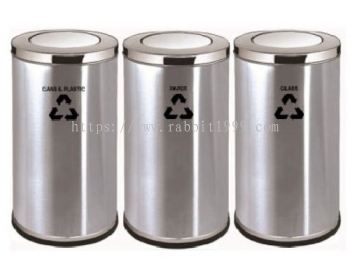 STAINLESS STEEL FLIP TOP RECYCLE BIN - RECYCLE-220/SS