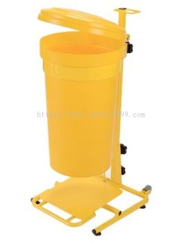 CLINICAL WASTE BIN c/w powder coating pedal & trolley - 45lt