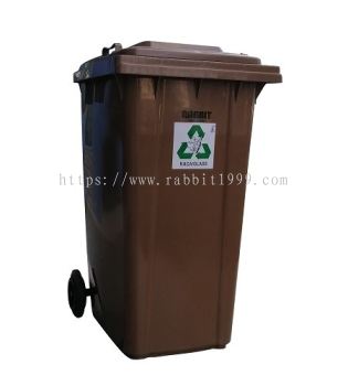 RABBIT RECYCLING BINS 240lt - brown