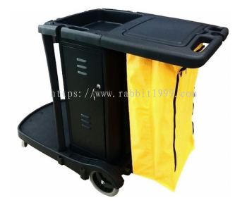 JANITOR CART c/w cover, cabinet & linen bag - JC-318