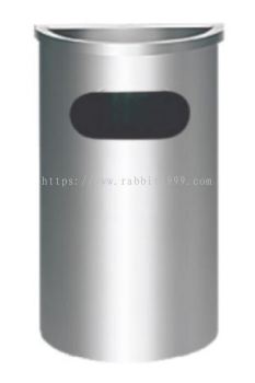 STAINLESS STEEL SEMI ROUND ASHTRAY TOP BIN - SRB-038/A
