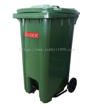 LEADER MOBILE GARBAGE STEP ON BIN - 240 Litres - green