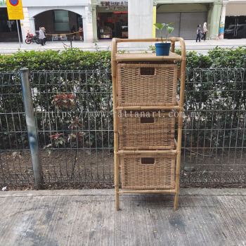 RATTAN DRAWER CABINET VINTAGE