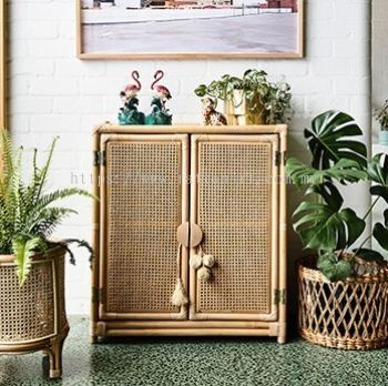 RATTAN SHOES CABINET VINTAGE