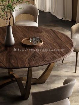 WOODEN ROUND DINING TABLE