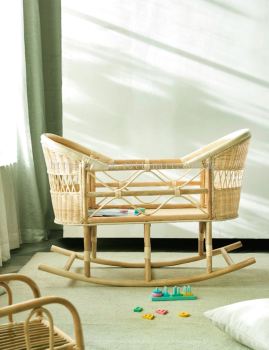 RATTAN BABY CRADLE