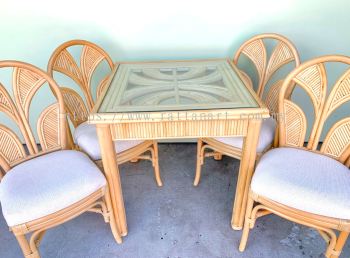 RATTAN DINING SET (4 SEATER)