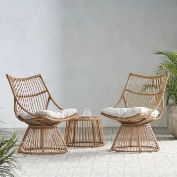 RATTAN LOUNGE CHAIR SET