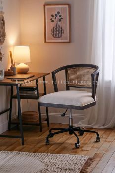 RATTAN DESK CHAIR WITH CUSHION