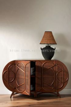 WOODEN RATTAN CABINET