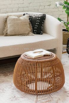 RATTAN SIDE TABLE / OTTOMAN