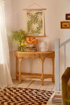 RATTAN CONSOLE TABLE