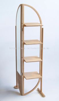 WOODEN PARTITION WITH SHELF AND MIRROR