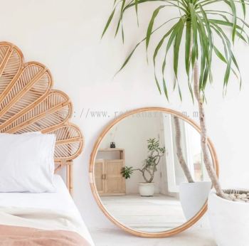 RATTAN ROUND MIRROR