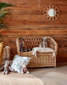 RATTAN BENCH WITH STORAGE