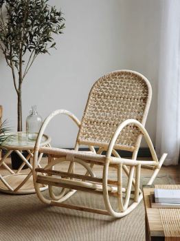 RATTAN ROCKING CHAIR WITH PAPERCORD 