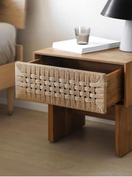 WOODEN SIDE TABLE WITH PAPERCORD