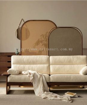 WOODEN 3 SEATER SOFA