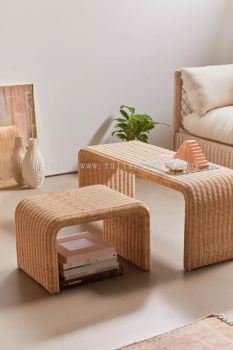 TWINS. RATTAN COFFEE TABLE