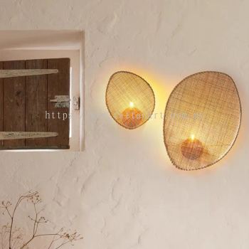 POPLAR. RATTAN WALL LIGHT