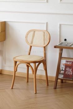 SONNY. WOODEN RATTAN DINING CHAIR