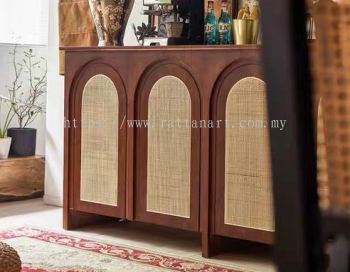 ARCHIE. WOODEN RATTAN CABINET