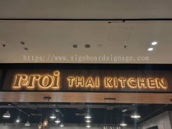 rroi Thai Kitchen - Subang Jaya - 3D LED Stainless Steel Gold Mirror Backlit Signboard