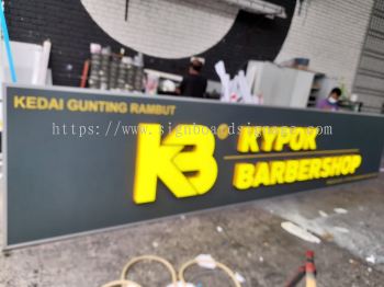 Kypok Barbershop - 3D LED Frontlit Signboard - Subang Jaya 