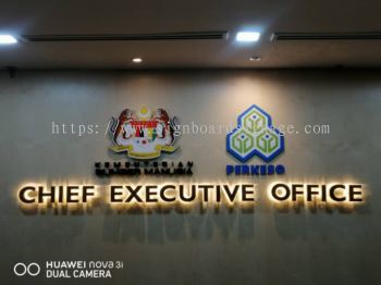 Signboard 3D # 3D Stainless Steel Box Up Signboard # Led Backlit # Signboard Wisma #  Office Signboard