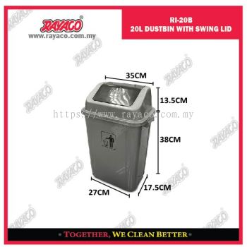 (RI20B) 20L DUSTBING WITH SWING LID