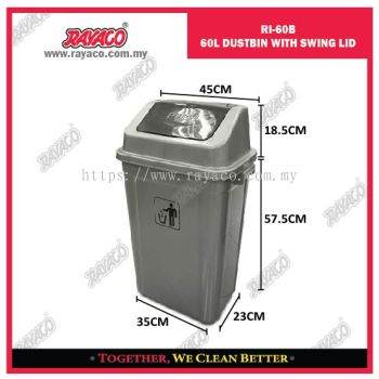 (RI60B) 60L DUSTBIN WITH SWING LID
