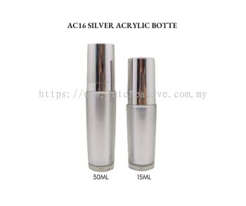 AC16 SILVER ACRYLIC BOTTLE + LIGHT SILVER CAP