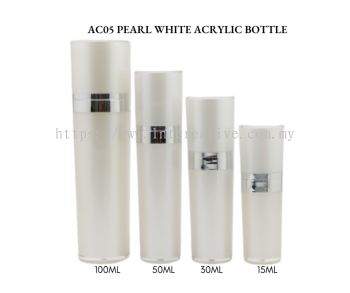 AC05 PEARL WHITE ACRYLIC BOTTLE WITH PUMP