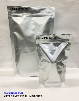 MATT SILVER ZIP ALUM SACHET