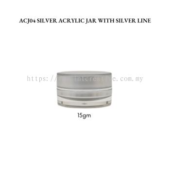 ACJ04 SILVER ACRYLIC JAR WITH SILVER LINE