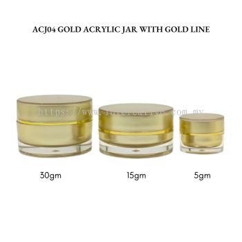 ACJ04 GOLD ACRYLIC JAR WITH GOLD LINE