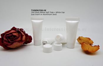 T16MM Glossy White Soft Tube + White Cap