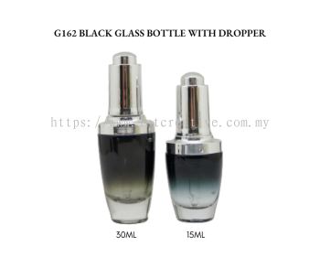 G162/15@30Bk-DP. 15-30ml Black Glass Bottle With Dropper