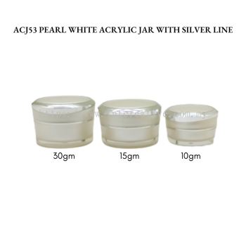 30-5g Pearl White Acrylic Jar With Silver Line