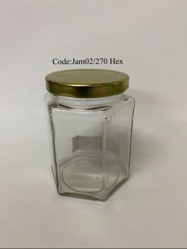 270g Hex Glass Jar + Gold Metal Cap