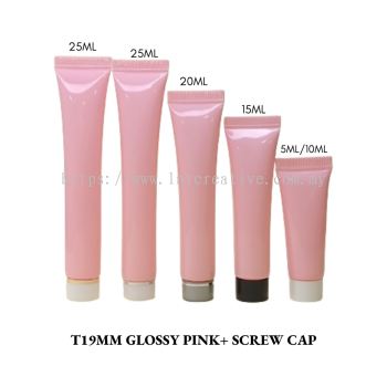 T19MM Glossy Pink With Screw Cap 