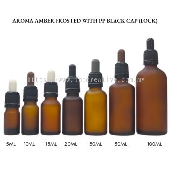 Aroma Amber Frosted With PP Black Cap (LOCK)