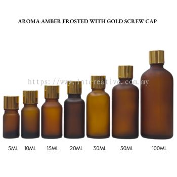 Aroma Amber Frosted With Gold Screw Cap