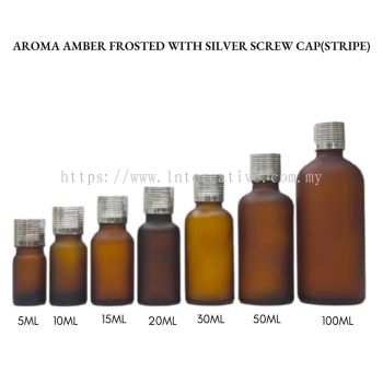 Aroma Amber Frosted Silver Screw Cap (STRIPE)